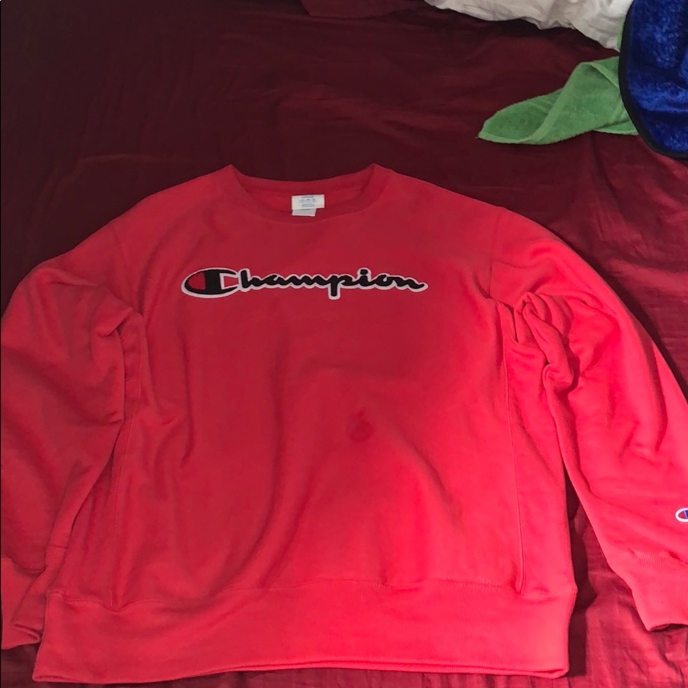 Mens Red Champion Crewneck